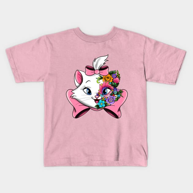 Flower Marie Kids T-Shirt by Jurassic Ink